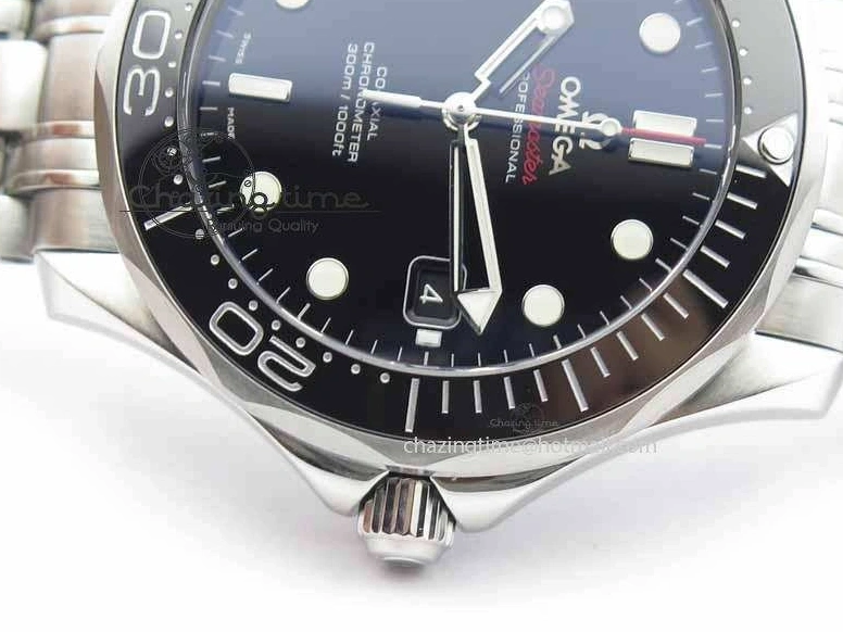 0227 Seamaster 300M SS MK 1:1 Best Edition Black Dial Ceramic Bezel On SS Bracelet A TopPick 8177